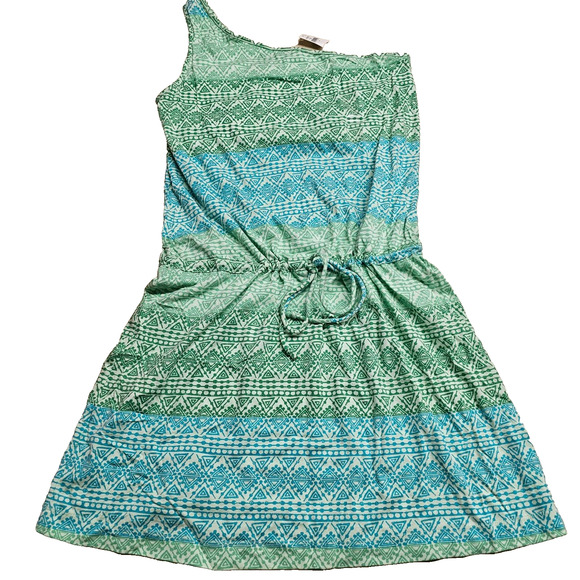 Gap‎ One Shoulder Dress Sz Medium Boho Chic Sundress Y2K Resort Coastal Preppy - Picture 1 of 8